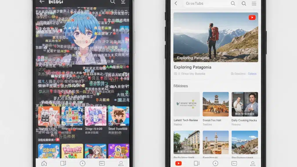 Bilibili vs YouTube: Comparação de Funcionalidades em Apps de Vídeo